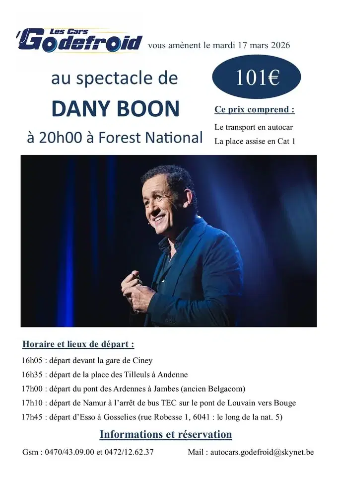 Spectacle Dany Boon (Cars Godefroid)