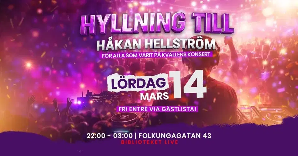Hyllning till Håkan Hellström | Lördag 14 Mars – Stockholm