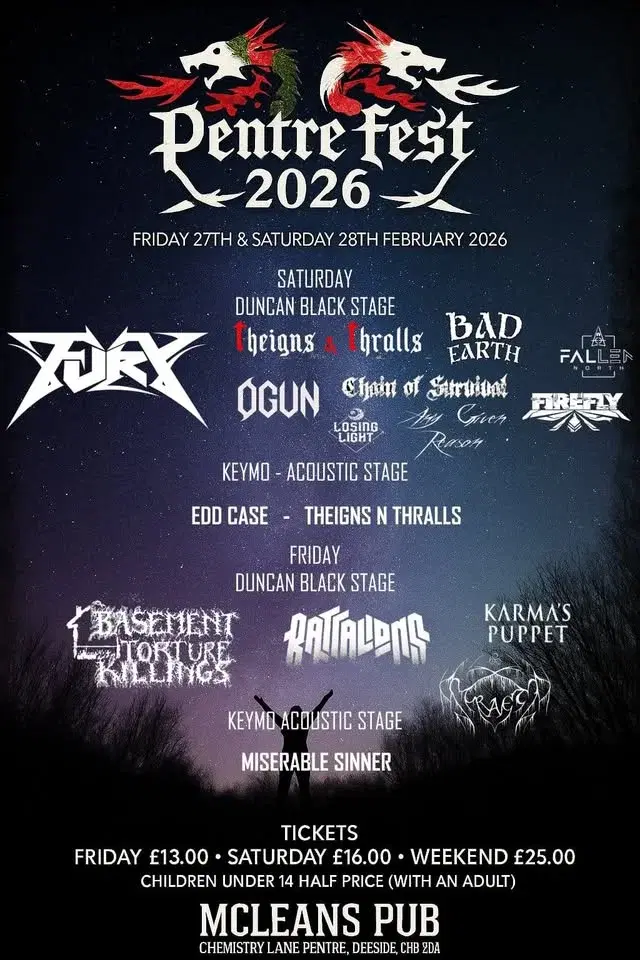 Pentre Fest 2026 - FURY (Saturday Headliner) BASEMENT TORTURE KILLINGS (Friday Headliner) +MUCH MORE