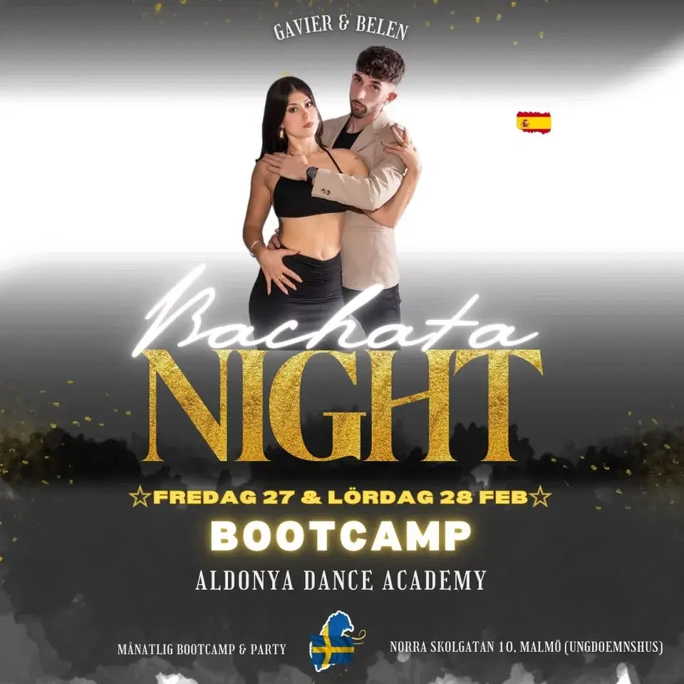 ★Bachata Måntalig Bootcamp & Party • Master Klasser • Javir & Belen (Spain) • Aldonya Dance Academy★