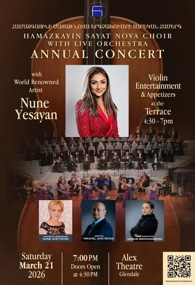 Hamazkayin Sayat Nova Choir Annual Concert with Nune Yesayan