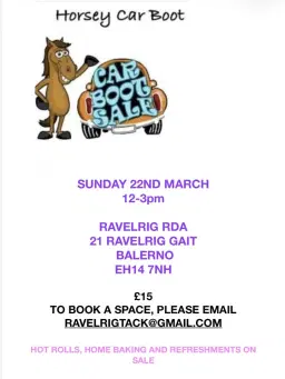 Ravelrig RDA horsey car boot sale