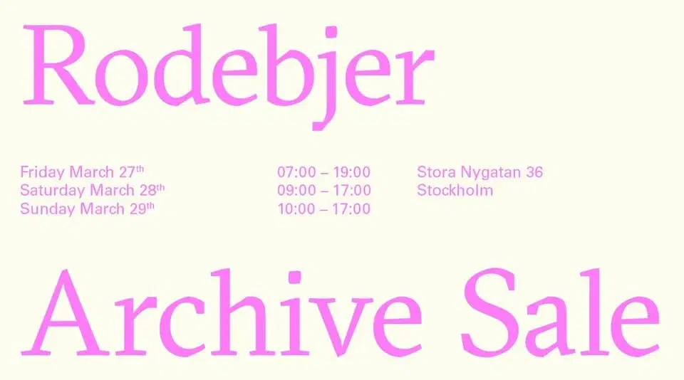 Rodebjer Archive Sale Stockholm