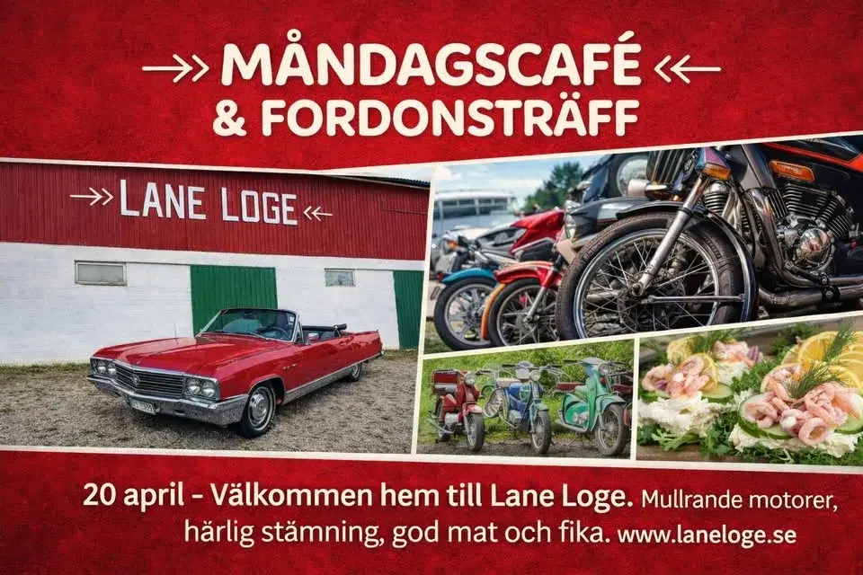 Måndagscafé och fordonsträff kl 17-20