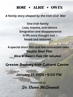 Triumph and Tragedy- Owen’s story presentation of Irish heritage.