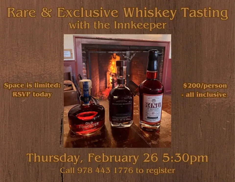 Rare and Exclusive Whiskey Tasting with the Innkeeper