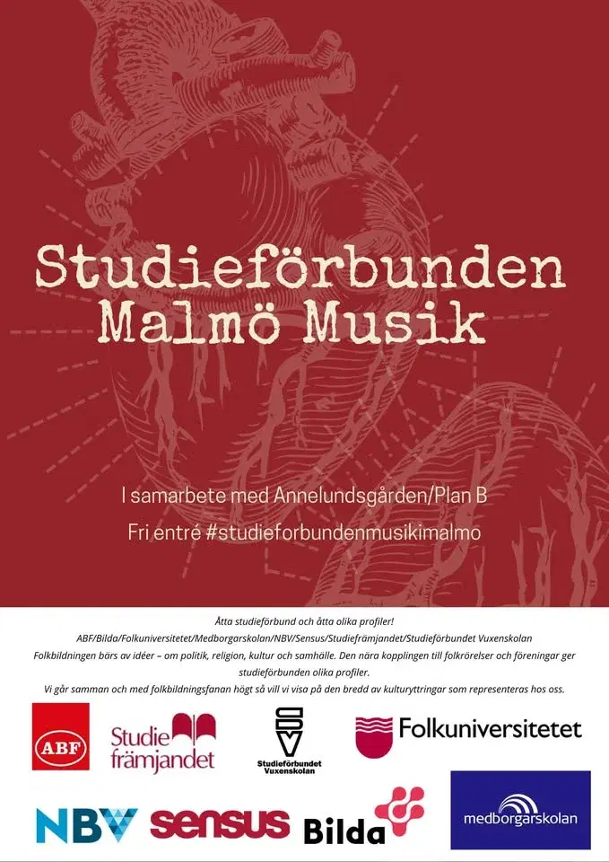 Studieförbunden Musik i Malmö, band/akter från din lokala musikscen! 18/3
