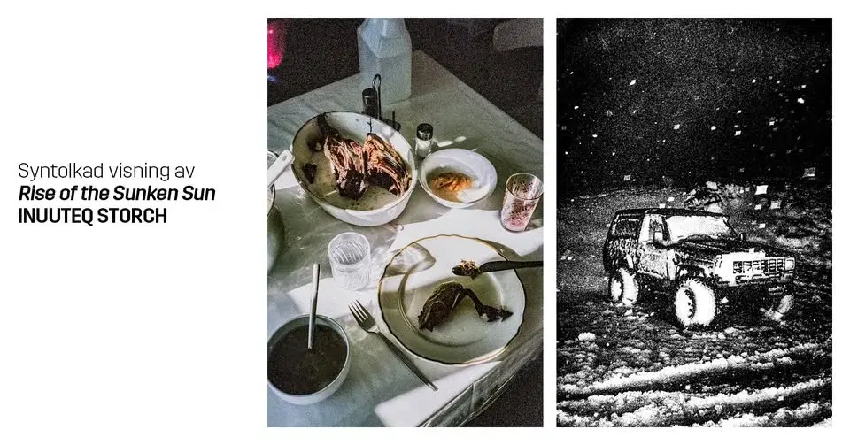 Syntolkad visning: Inuuteq Storch – Rise of the Sunken Sun