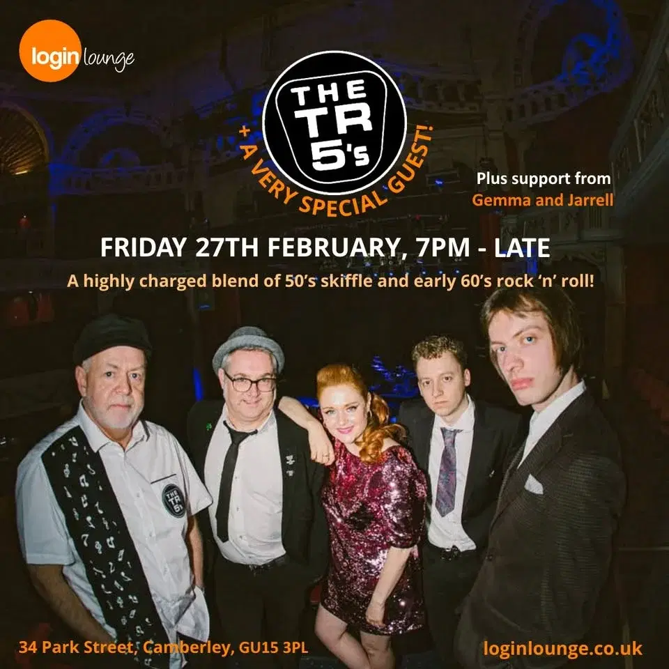 The TR5's (& a very special guest!) plus support from Gemma and Jarrell at Login Lounge, Camberley
