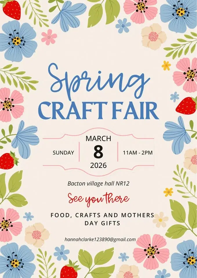Spring craft fair Bacton village hall