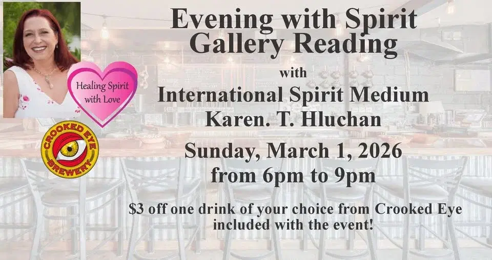 Evening with Spirit with Spirit Medium Karen T. Hluchan at Crooked Eye Brewery!