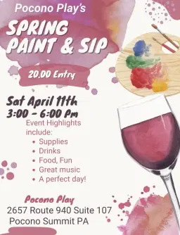 Spring Paint n Sip at Pocono Play!
