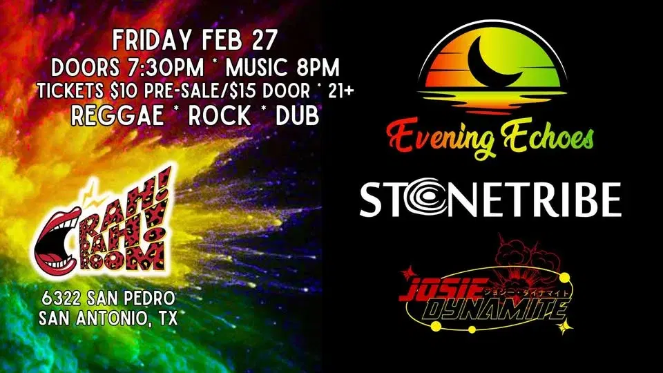 Evening Echoes, Stone Tribe & Josie Dynamite — Live at Rah! Rah! Room