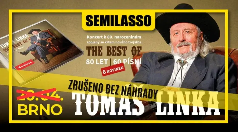 TOMÁŠ LINKA 80 LET - zrušeno bez náhrady
