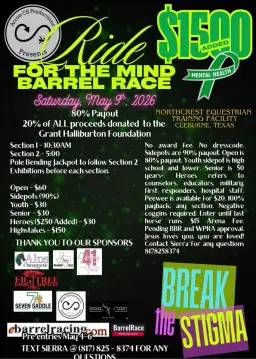 $1500 Added Ride for the Mind Barrel Race