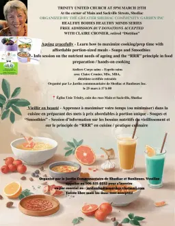 Ageing Gracefully- Managing your time in the kitchen-Vieillir en beauté- Gérer les repas