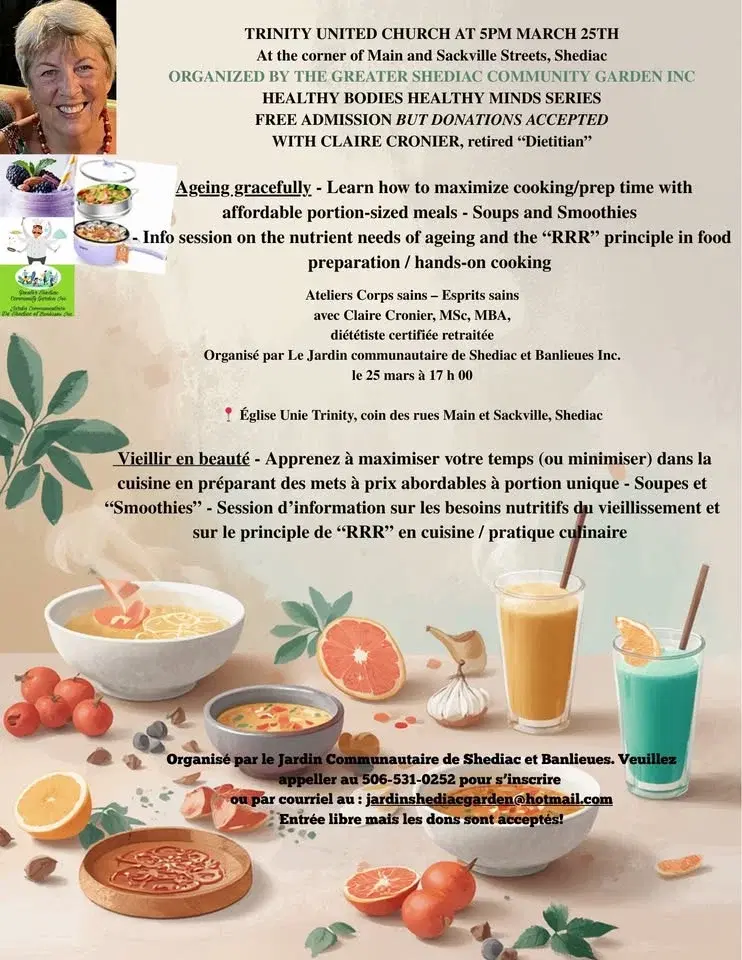 Ageing Gracefully- Managing your time in the kitchen-Vieillir en beauté- Gérer les repas