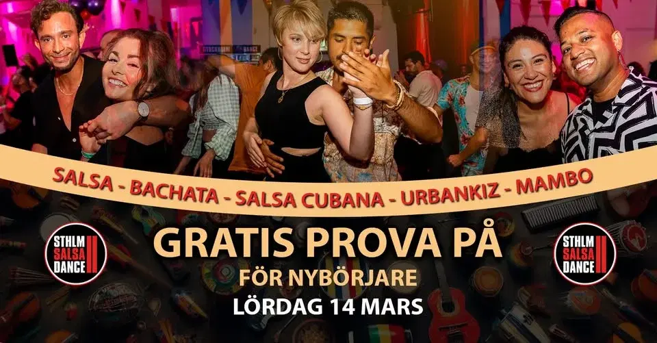 Öppet Hus med nybörjarkurser på Stockholm Salsa Dance 14 mars!