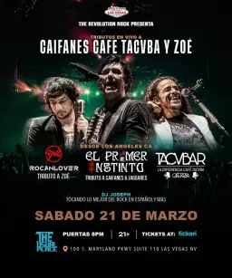 NOCHE DE ROCK CON TRIBUTOS EN VIVO A CAIFANES, CAFE TACVBA Y ZOÉ