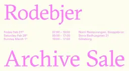 Rodebjer Gothenburg Archive Sale