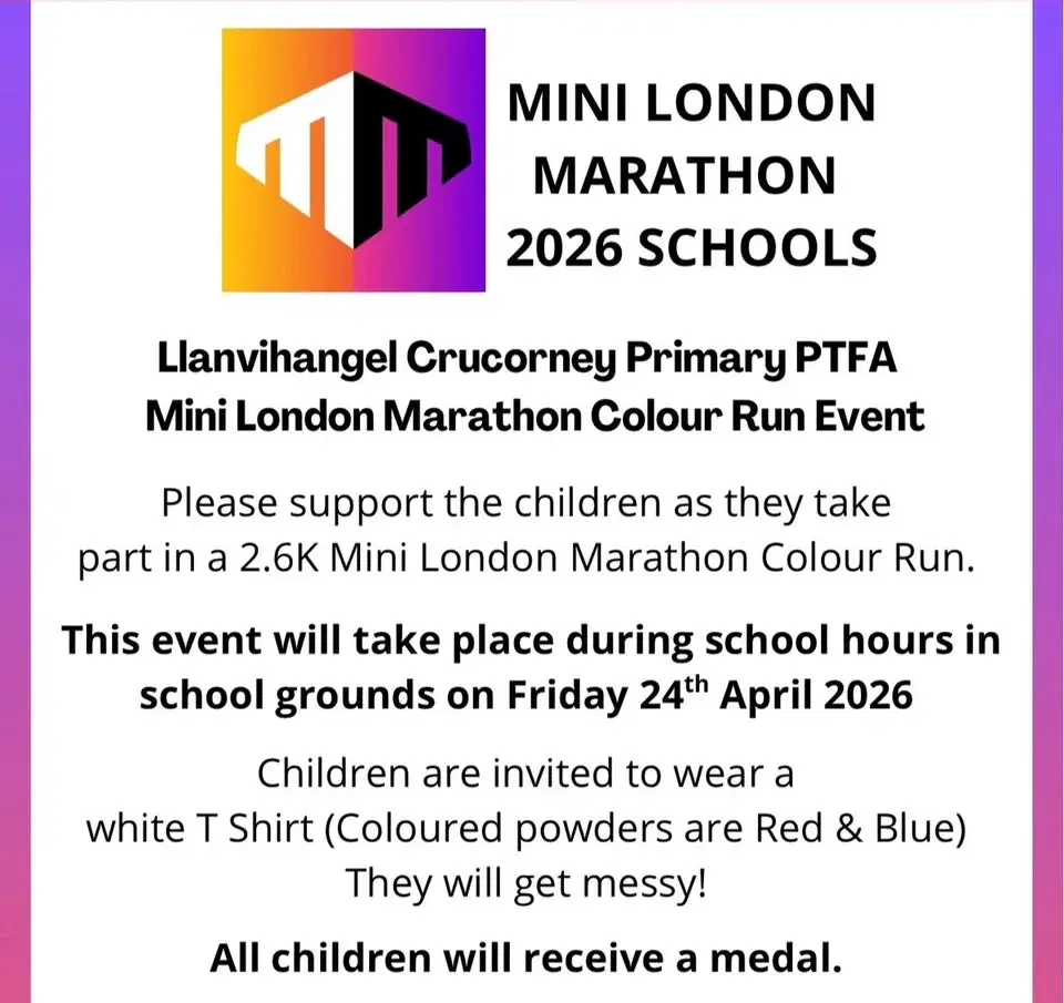 PTFA Mini London Marathon Colour Run Fundraising Event