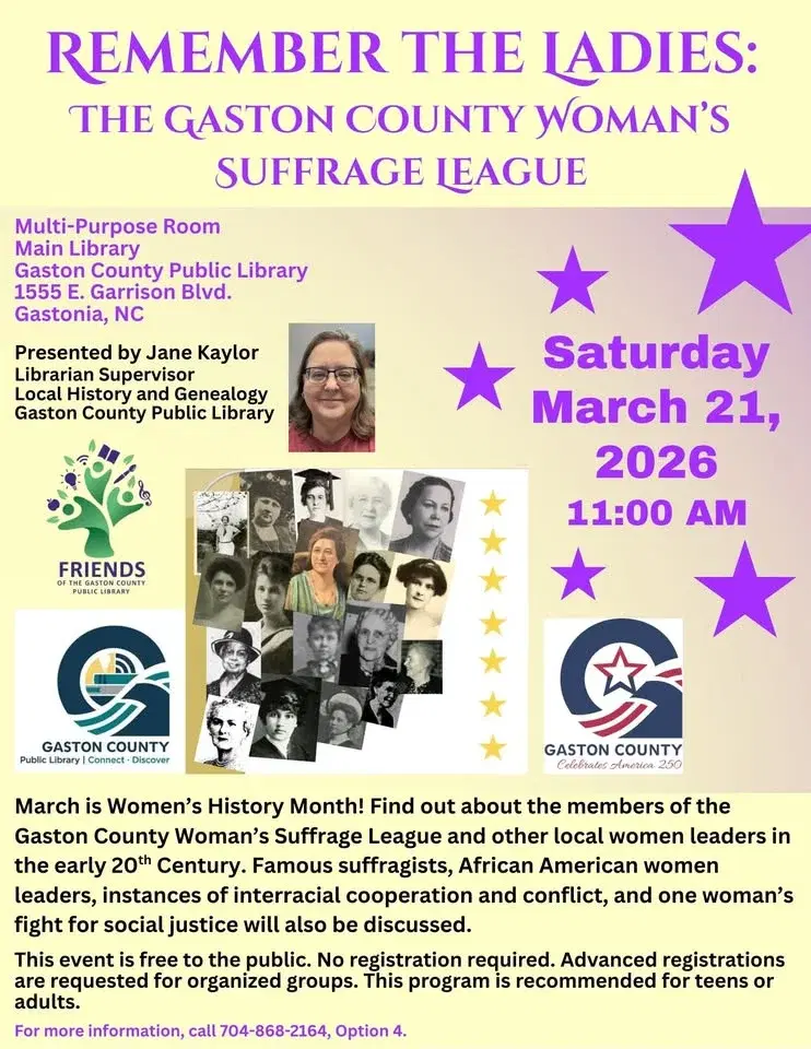 Remember the Ladies: The Gaston County Woman's Suffrage League